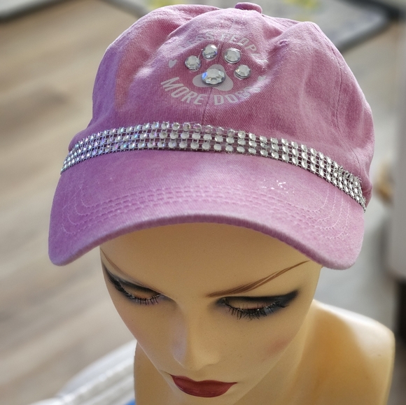 Pink Rhinestone Embellished Cap For Doggy Mamas - Picture 1 of 5